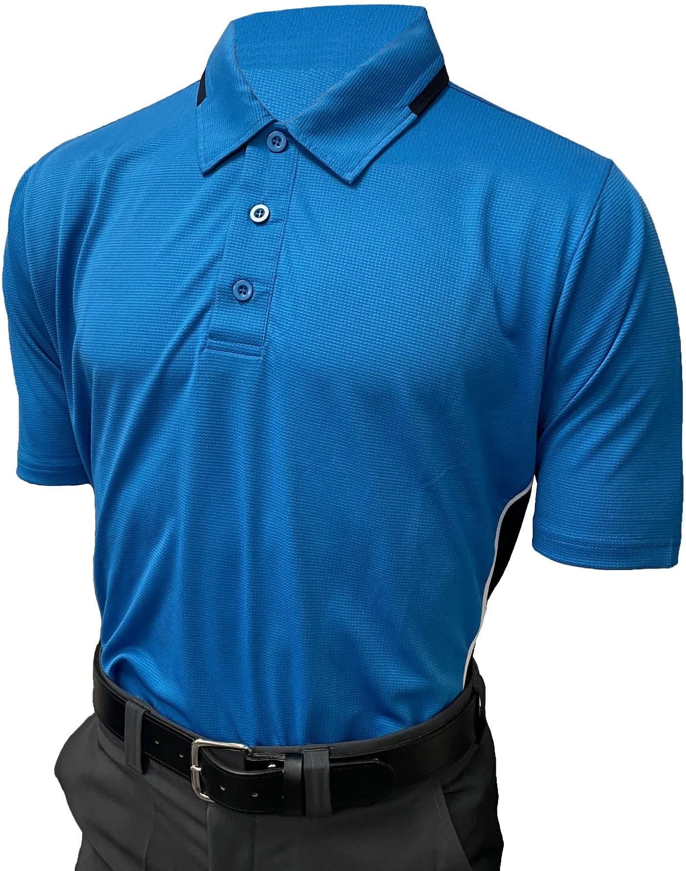 Smitty Men's Collegiate Softball Body Flex Short Sleeve Umpire Shirt (XX-Large, Bright Blue/Midnight Navy)