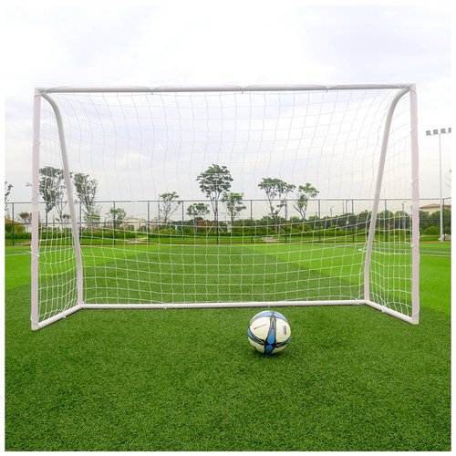 Portable Soccer Goal, 8 Feet, PVC Frame with Net, White