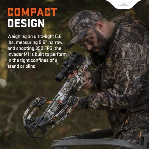 Wicked Ridge by TenPoint Invader M1, Peak XT - 390 FPS - Narrower, Shorter & Lighter Than Ever - Includes ACUdraw, Pro-View 400 Scope, Quiver & Three Match 400 Arrows