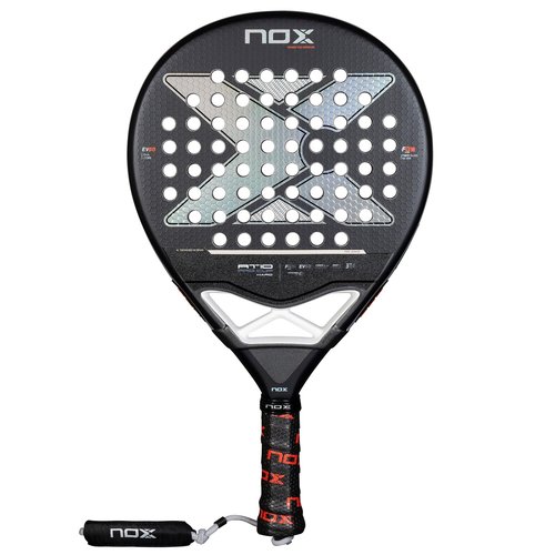 Padel Racket AT10 Pro Cup Hard by Agustin Tapia 2025 | Elite Teardrop Pala Padel | EV50 Core & Fiberglass Silver Face | Smart Strap & Anti-Vibration System | Photochromic Paint Racket Power