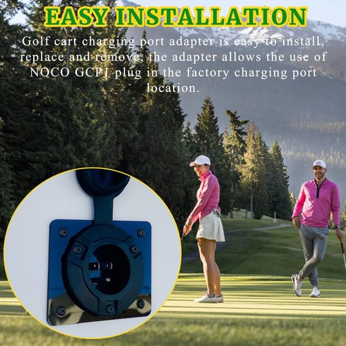 Golf Cart Charging Port Adapter Compatible with Noco GCP1 110v AC 36v EZGO TXT Carts Charging Plug Part Type for Lithium Battery Conversion and On-Board Charging