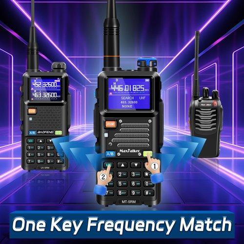 MaxTalker 5RM Ham Radio Handheld: 10W MT-5RM Ham Rasios Long Range with NOAA Weather Receiver, Upgraded Antenna,Speaker Mic,Programming Cable,2500mAh Battery Type-C Charging for Work，Camping, 2 Pack