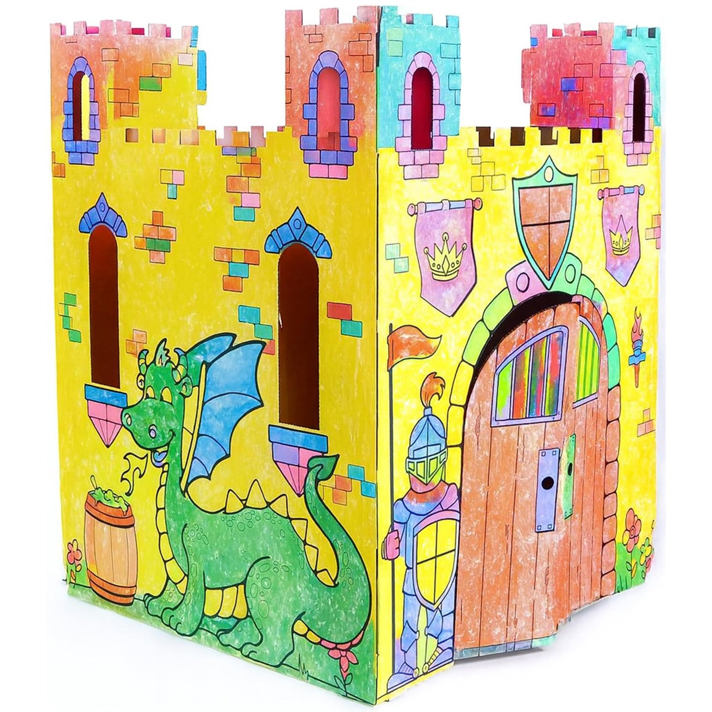 Easy Playhouse Cardboard Fairy Tale Castle - Kids Color & Draw Fort