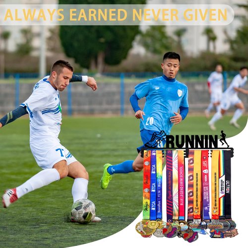 Goutoports Medal Holder Display Hanger Rack Frame for Sport Race Runner-Running Medal Hanger Display-Sturdy Black Steel Metal Over 60 Medals Easy to Install-HOL40P