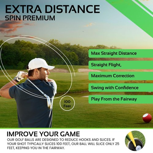 Polara Golf Ultimate Straight Self-Correcting Golf Balls ??Soft Feel, Anti-Slice & Hook Correction, Exceeds USGA Limits, Dimple Pattern, High-Performance Balls for Men & Women ??1 Dozen White