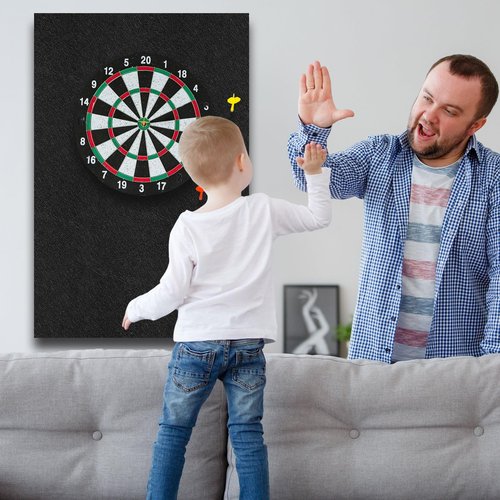Mindsoft Extra Large Dart Board Wall Protectors Dart Board Backing Felt Wall Tiles Extended Length Dartboard Surround Cork Dartboard Backer Alternative with Bracket Hanging Kit(45 x 32 x 0.35 Inch)