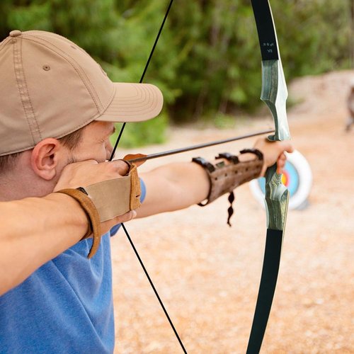 Black Hunter Takedown Longbow, GLURAK 60" Wooden Archery Bow Hunting Bow - Right Handed Longbow for Beginner Training Practice, 35lb