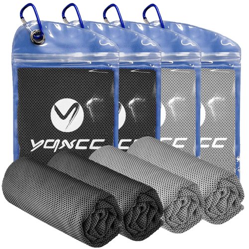 YQXCC 4 Pack Cooling Towels (40"x12") Cool for Neck, Microfiber Soft Breathable Chilly Towel for Yoga, Golf, Gym, Camping, Running, Workout & More Activities