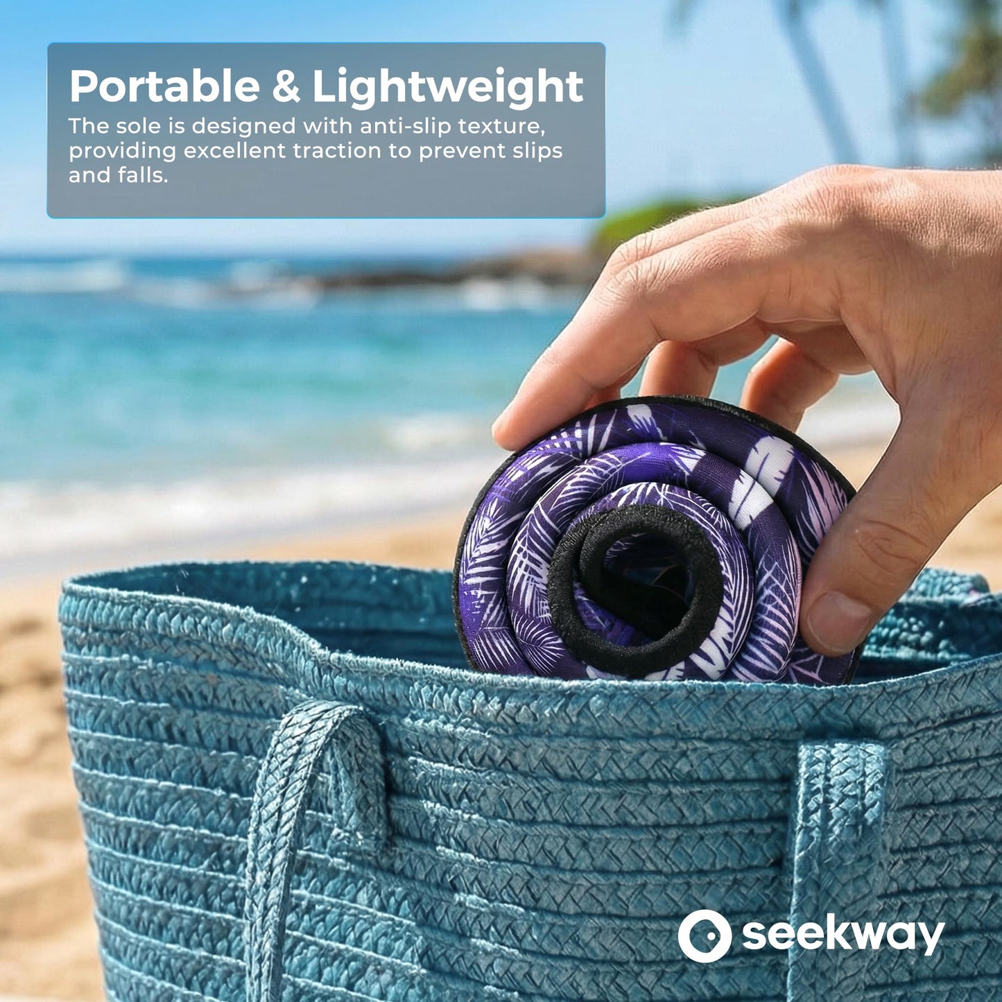 SEEKWAY Water Shoes Women Men Adult Quick-Dry Aqua Socks Barefoot Non Slip for Beach Swim River Pool Lake surf Black SK002(U)