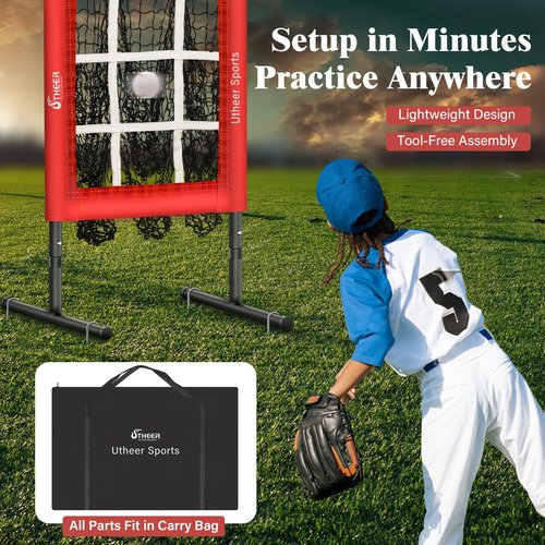 Pitching Net with Strike Zone 9 Hole Baseball Pitching Net Adjustable Height Baseball Target for Throwing, Training EquipmentNet for Practice, Softball Target Nets for Batting