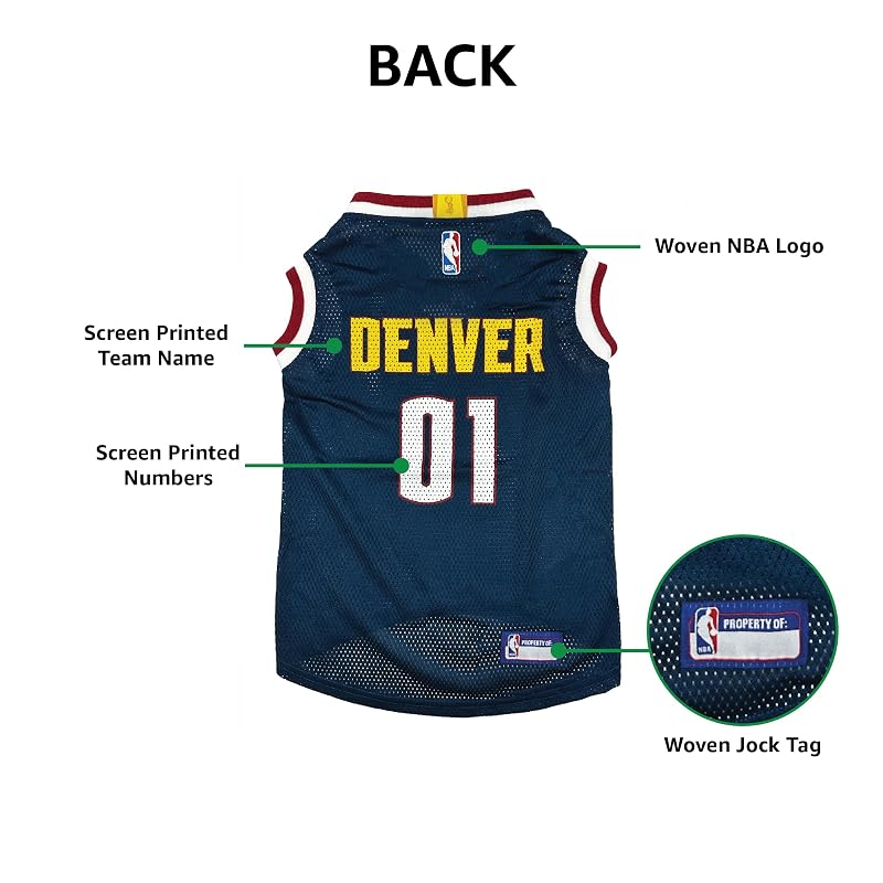 Pets First Denver Nuggets X-Large NBA Dog Jersey Tank Top - Pets First