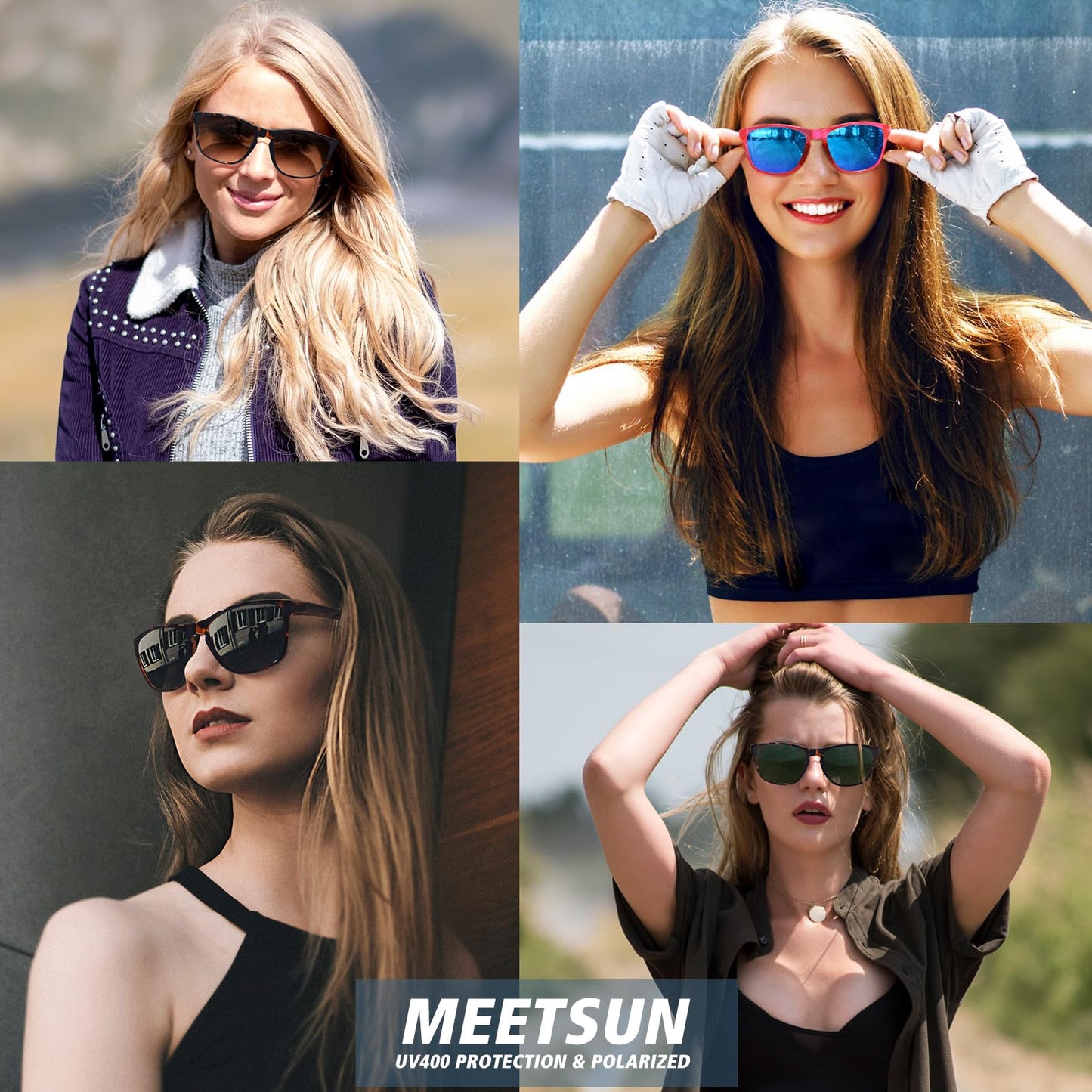 MEETSUN Polarized Sports Sunglasses for Women Men Driving Running Cycling Fishing Sun Glasses UV400 Protection Purple Pink Frame-Ice Blue Mirror Lens
