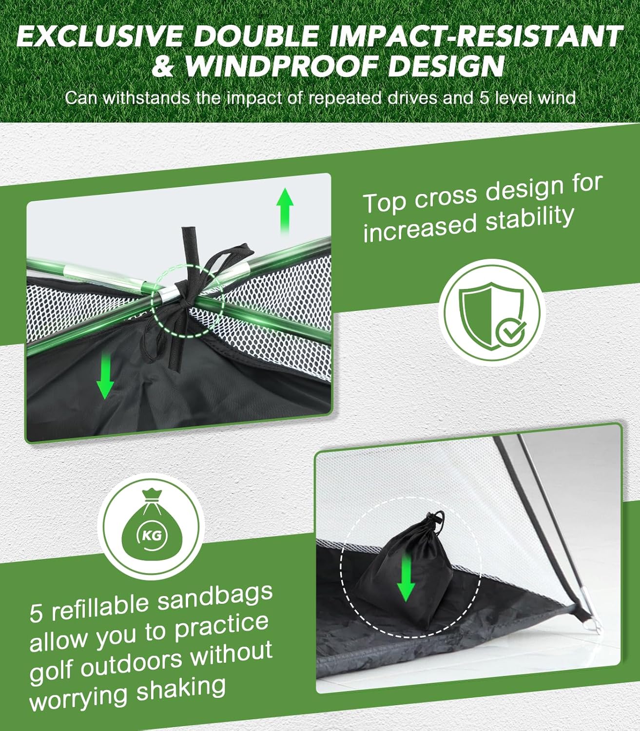 10x7FT Golf Net with Foldable Tri-Turf Practice Mat, All-in-1 Golf Hitting Aid with Scoreboard & Target, Chipping Training Nets for Backyard Driving, Ideal Gifts for Men Dad Husband Boys