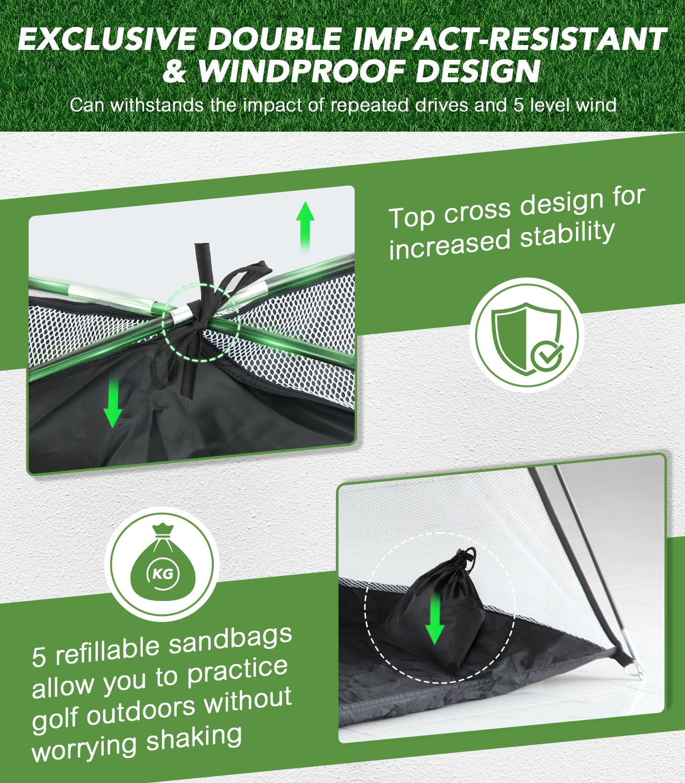 10x7FT Golf Net with Foldable Tri-Turf Practice Mat, All-in-1 Golf Hitting Aid with Scoreboard & Target, Chipping Training Nets for Backyard Driving, Ideal Gifts for Men Dad Husband Boys