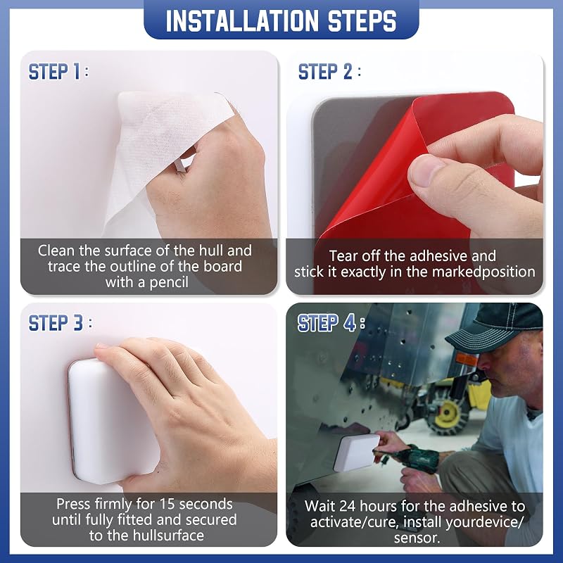 Transducer Mounting Plate Kit White 4.3 x 3.5 Inch for Marine Transducer - Saillong Variation of THIS listing