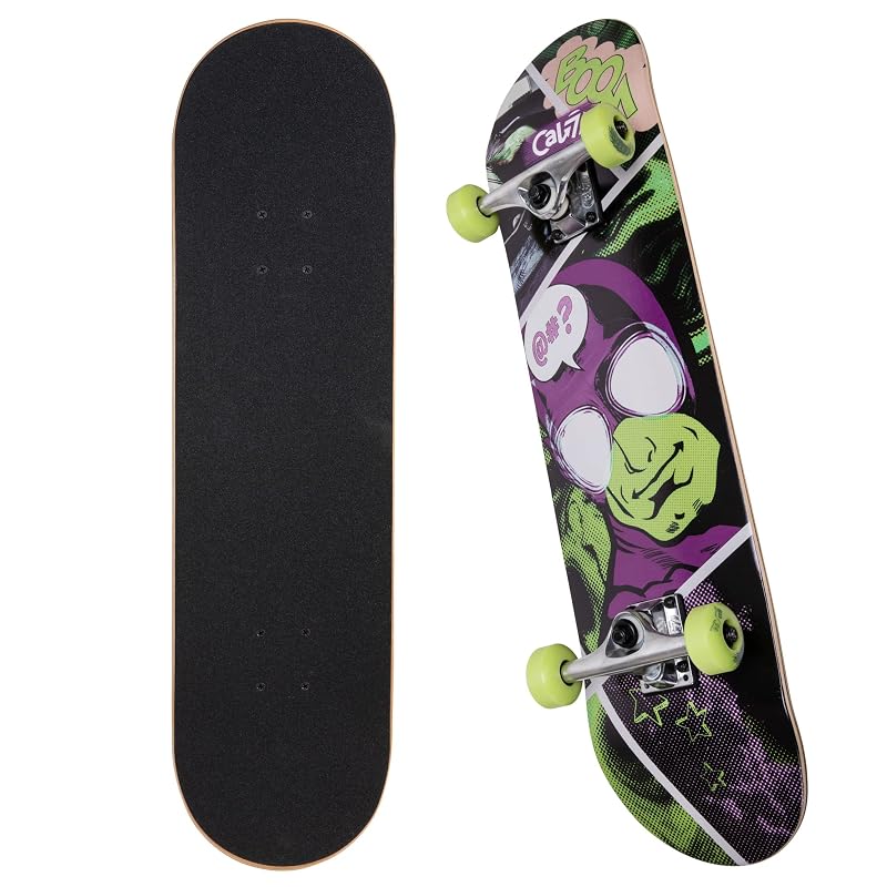 7.75" Complete Standard Skateboard Deck – 7-Ply Maple, 99A Wheels, 5" Trucks, ABEC 7 Bearings, Pre-Applied Grip Tape