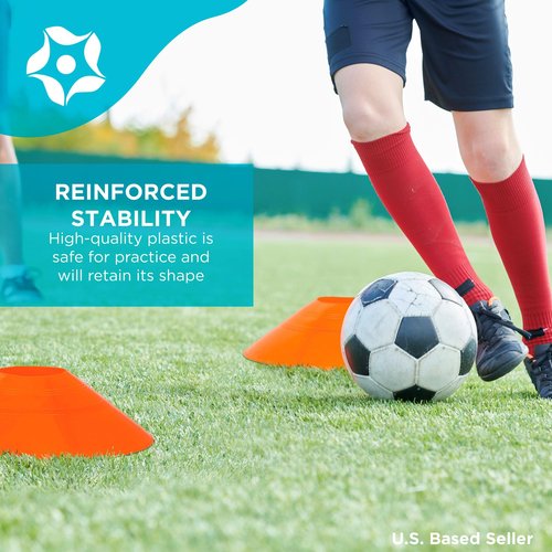 Get Out! Adjustable Hurdles and Cone Set - 6pc Agility Hurdles Training Equipment and 12pc Cones for Soccer and Football