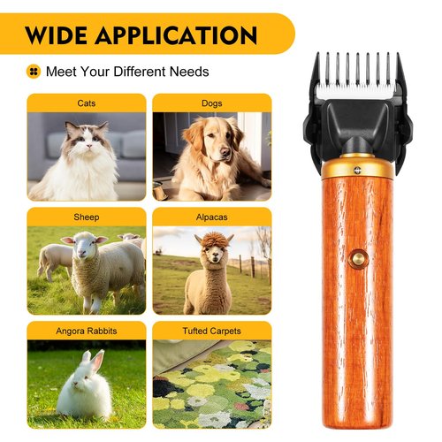 PANEKOLO Sheep Shears,Electric Sheep Clippers 8000RPM,Heavy Duty Livestock Grooming Kit with 33-Tooth Blade,Quiet Operation,Suitable for Sheep Alpacas Goats Thick Coat Animals
