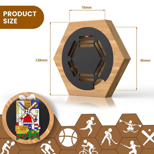 MLCLL Medal Hanger Display - Honeycomb Design, Bamboo Medal Holder, Easy No-Drill Adhesive Mounting, Stylish Wall-Mounted Medal Rack