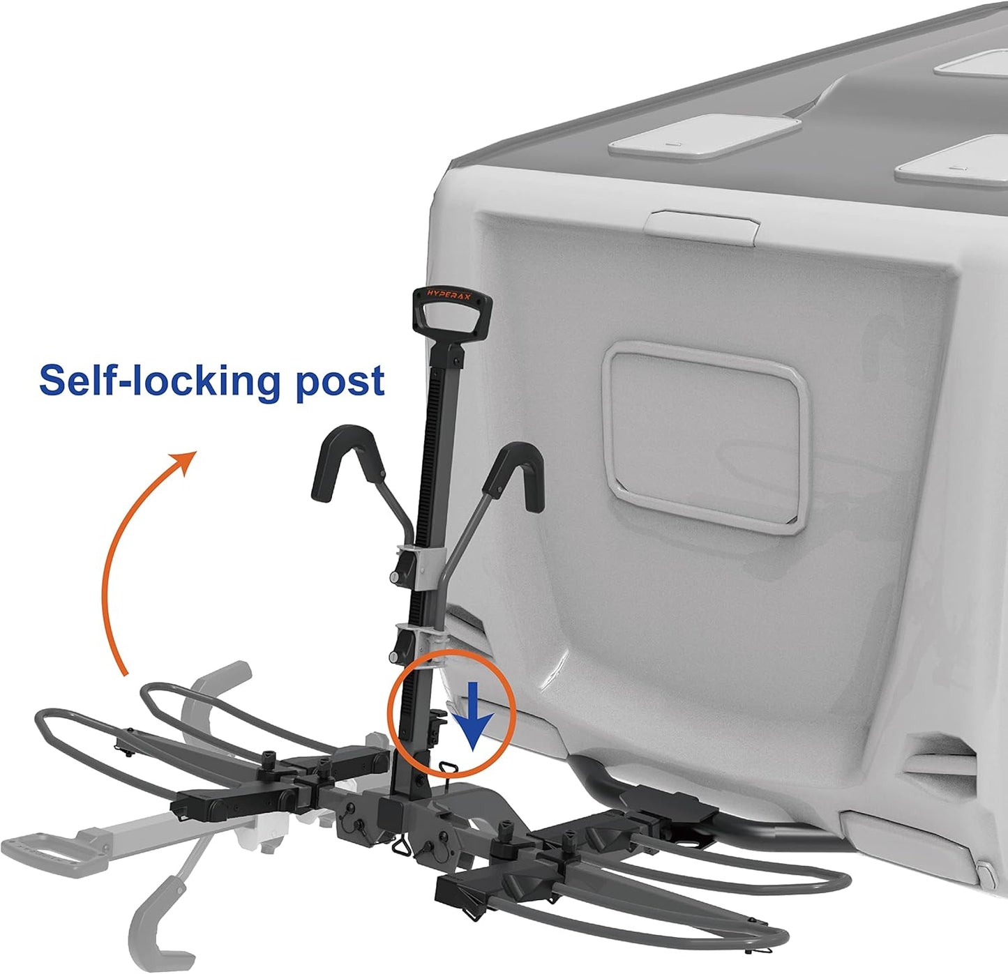 HYPERAX Volt RV -RV Approved Hitch Mounted 2 E Bike Rack Carrier for RV,Camper,Motorhome,Trailer,Toad with 2" Tow Hitch Receivers - Up to 2X 70lbs eBikes with Up to 5" Fat Tires