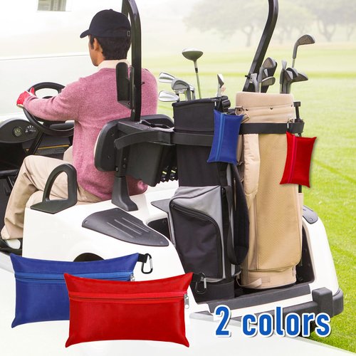 Aeaocvo 2 Pack Golf Tee Pouch, 9.84 X 5.9 Zipper Ball Clip Pouch, Golf Ball Storage Accessory Bag with Keychain for Men Women Gift
