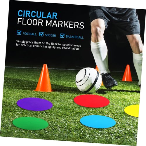 Happyyami 6pcs Logo Plate Speed and Agility Training Shaped Soccer Cones for Sports Training Agility Dots Gym Training Floor Markers Foam Drills Poly Spots Floor Dots Spot Markers Small