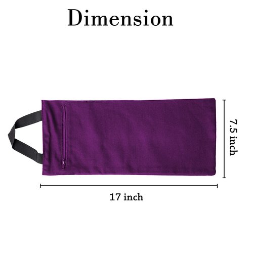 Yogalatest Yoga Sand Bag, Cotton Unfilled for Yogas, Weights and Resistance Training, Portable Fillable Weightlifting Sandbag, Lotus Design, Size- 7.5" X 17" (Purple)