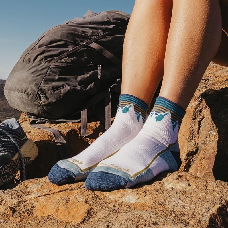 Darn Tough Vermont Women's Hiker Quarter Midweight Cushion Socks - Mountain White, Medium
