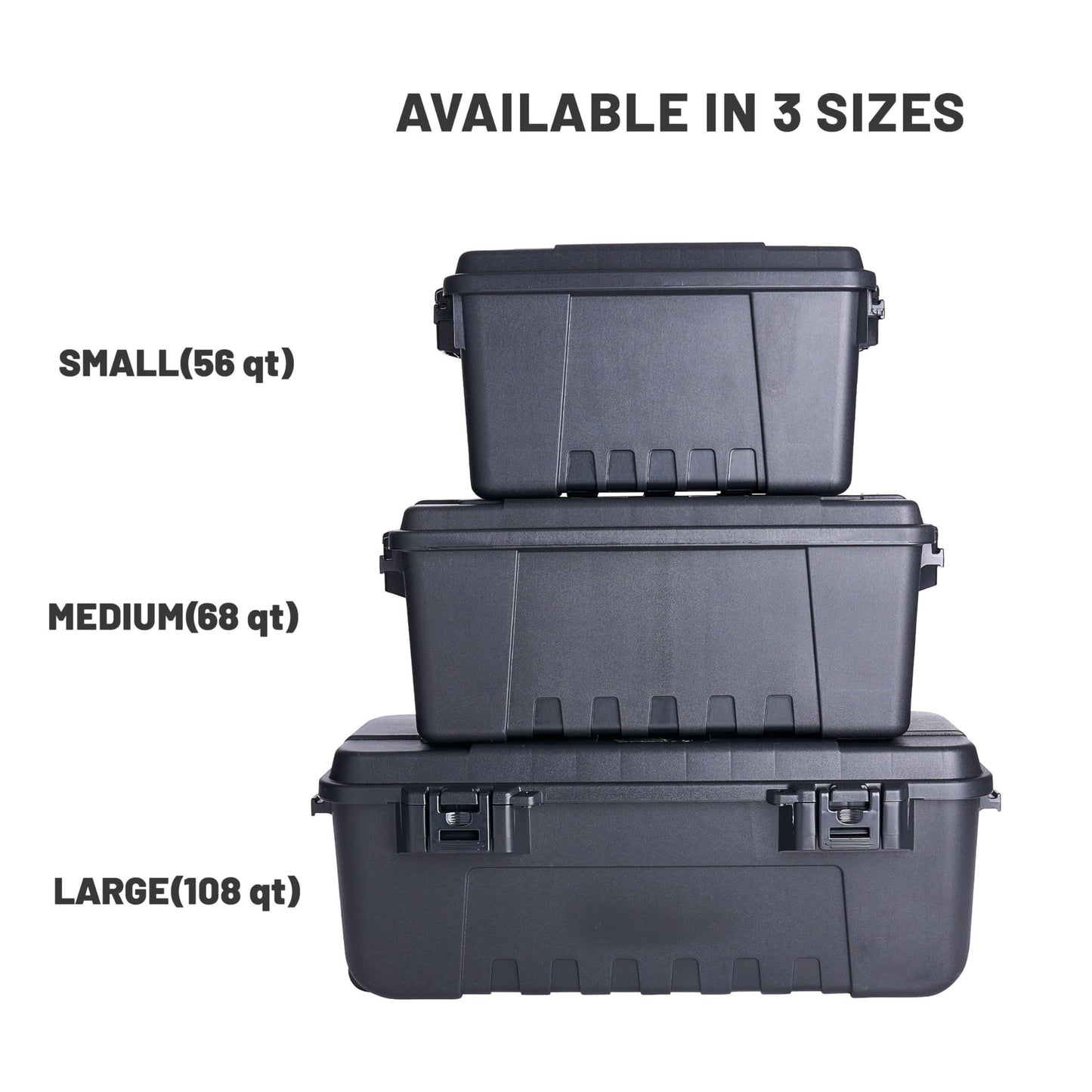 Plano Sportsman Trunk with Wheels, Black, 108-Quart, Lockable Storage Box, Rolling Sportsman Trunk, Hunting Gear and Ammunition Bin, Heavy-Duty Containers for Camping, Large