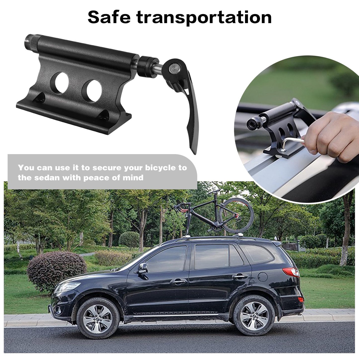 Bike Fork Mount, Bicycle Fork Rack Block, Bicycle Fork Mount, Aluminum Alloy Quick Release Bike Fork Mount Holder, Travel-Friendly, Multi-Bike Compatible, Black