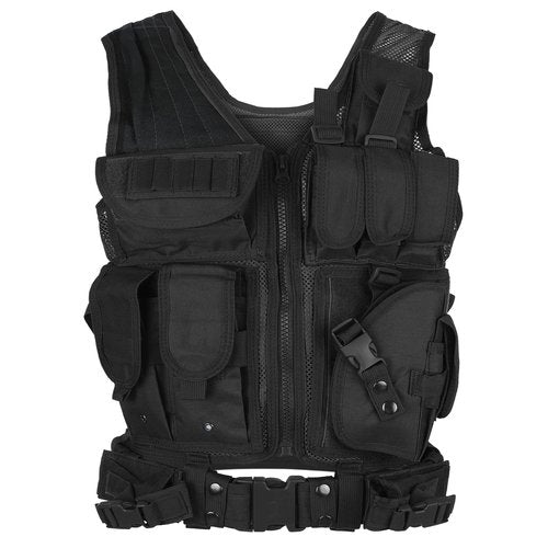 Lixada Tactical Vest Lightweight Breathable Polyester Sports Vest Outdoor Training Vest Adjustable for Adults CS/Hunting/Training