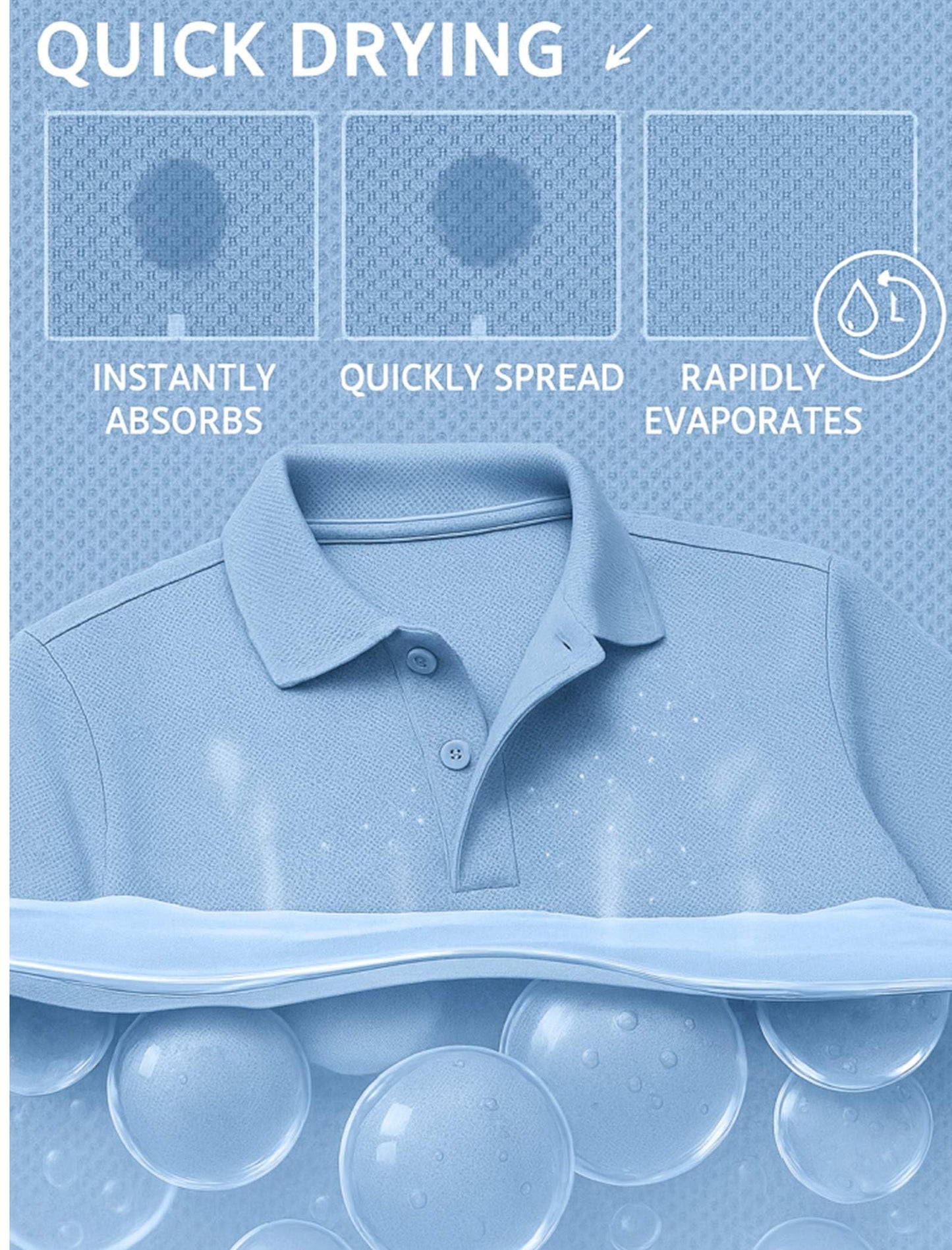 COOFANDY Polo Shirts for Men Short Sleeve Golf Shirts Basic Solid Color Collared Polo Shirt True Blue