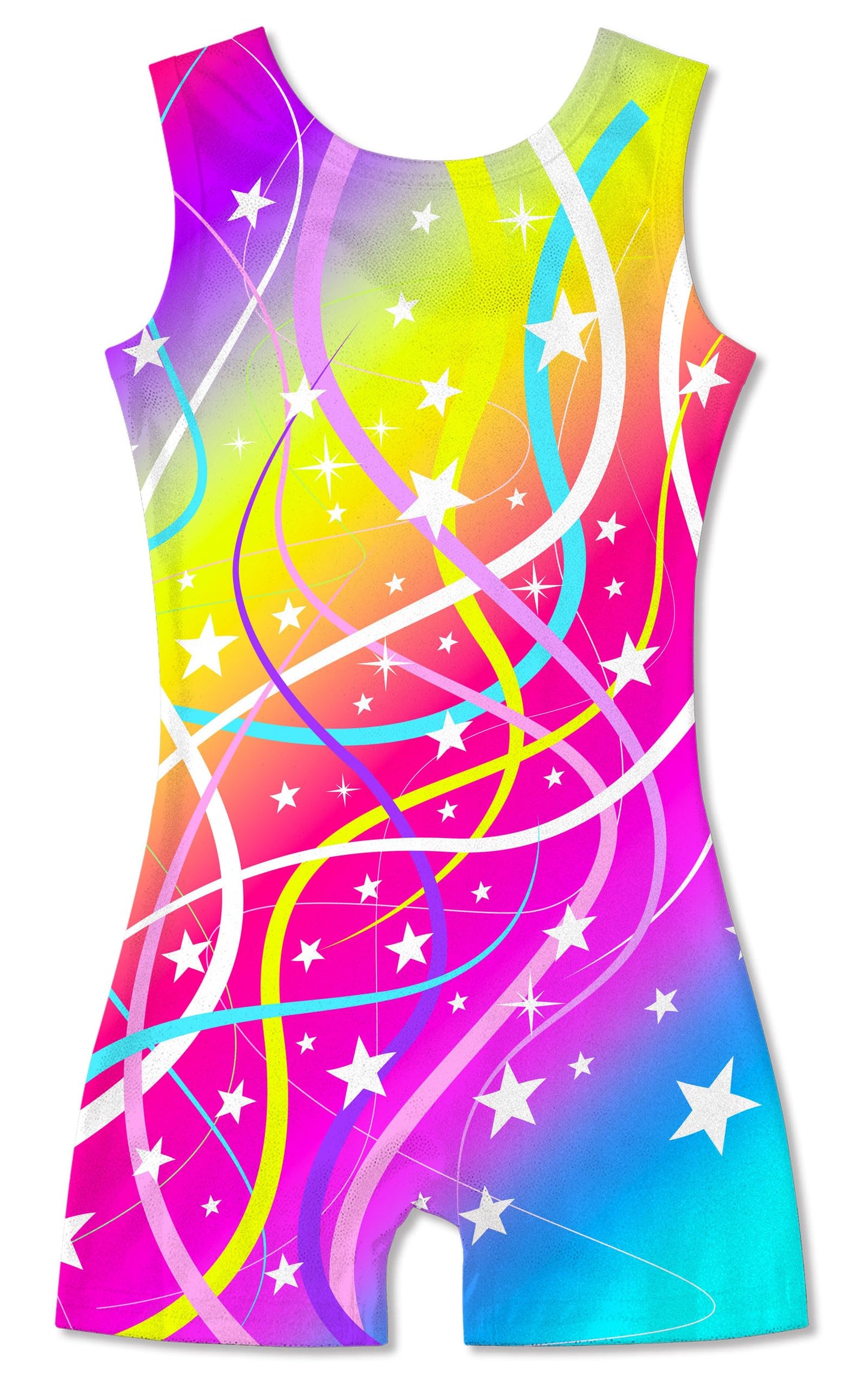 Funnycokid Gymnastics Leotards for Girls Dance Outfits Unitard Sparkly Clothes with Shorts, Gymnastics Ribbons, 5-6 Years