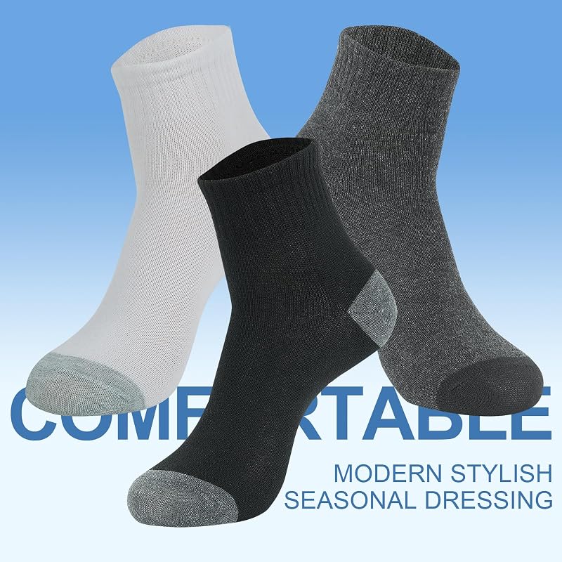 Men's Quarter Ankle Socks Bulk Pack 150 Pairs Colormatching 9-11 Unisex