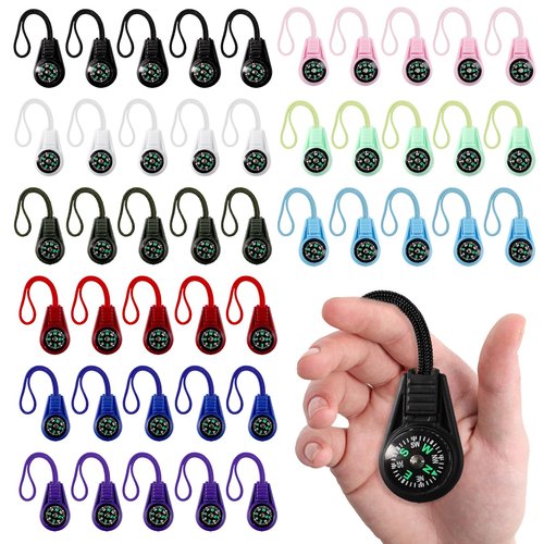 Framad 45 Pcs Mini Compass Bulk for Kids, 3.15×1.02 Inch, Small Portable Compasses for Classroom, Hiking, Survival Kits