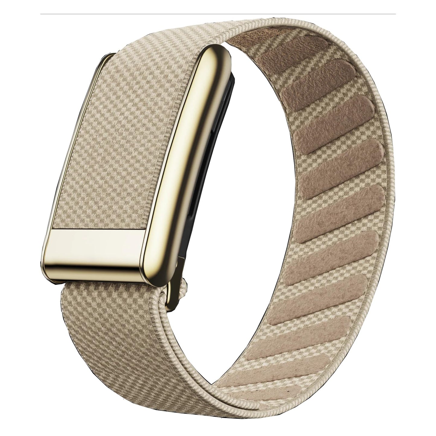 Ultra-Soft Stretchy Nylon Sport Band Compatible with WHOOP 5.0, One, Peak & Life | Adjustable, Breathable, & Sweat-Wicking Replacement Wristbands for Men & Women | NOT for Gen 4 (Dune With Gold, One/Peak)