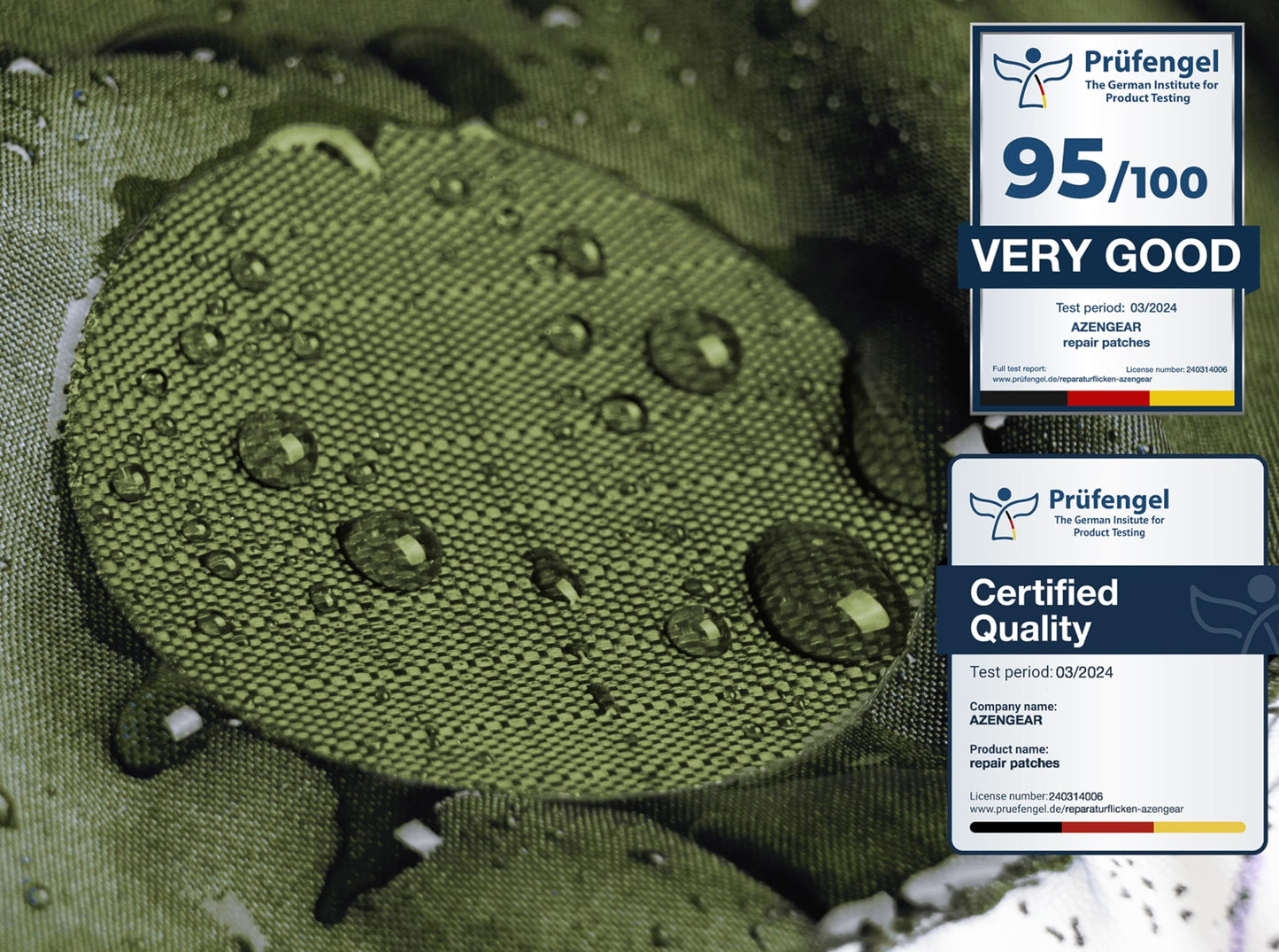 Stick-On Repair Patches for Down Jackets, Tents, 11 Pcs, Olive