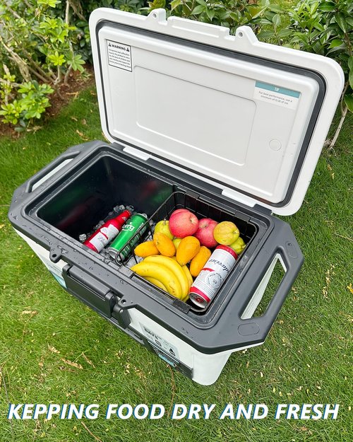 Cooler Basket for Ninja FrostVault 50qt Hard Cooler & 45qt/65qt Wheeled Cooler - Heavy-Duty Organizer Rack for Storage, Dry-Goods Basket for Perfect for Camping Trips or Outdoor Parties, Black