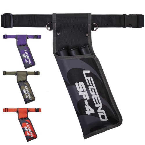 LEGEND SF4 Field Quiver for Arrows - Beginner-Friendly Arrow Quiver with 3 Arrow Tubes, Durable Archery Quiver with Adjustable Belt Strap, High End Waist Quiver, Arrow Holder for Field Archery - Black