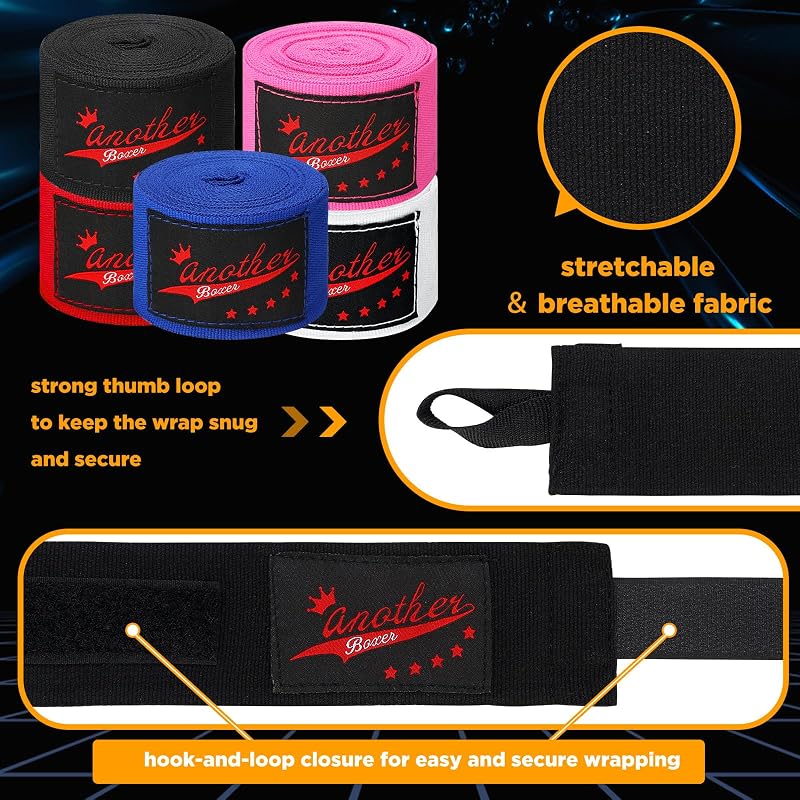 Jenaai 10 Pairs Boxing Hand Wraps 180-Inch Multicolor – MMA Kickboxing