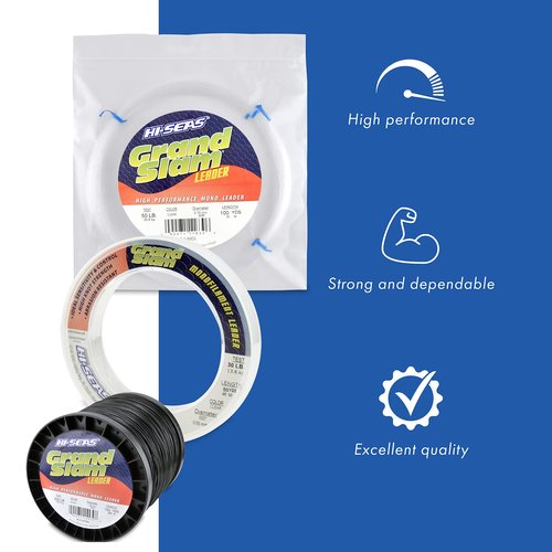 Hi-Seas Grand Slam Monofilament Leader, 130 Pound Test, Clear, 100-Yard Coil