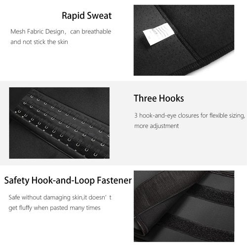 HOPLYNN Neoprene Sauna Sweat Waist Trainer Corset Trimmer Vest for Women Tummy Control, Waist Cincher Body Shaper Black Small