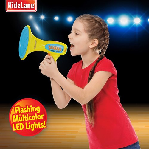 Kidzlane Voice Changer for Kids - Kids Microphone Toy with LED Lights and 5 Different Sound Effects - Voice Changer for Kids, Girls, Boys, Teens Age 5 Years and Up - Blue