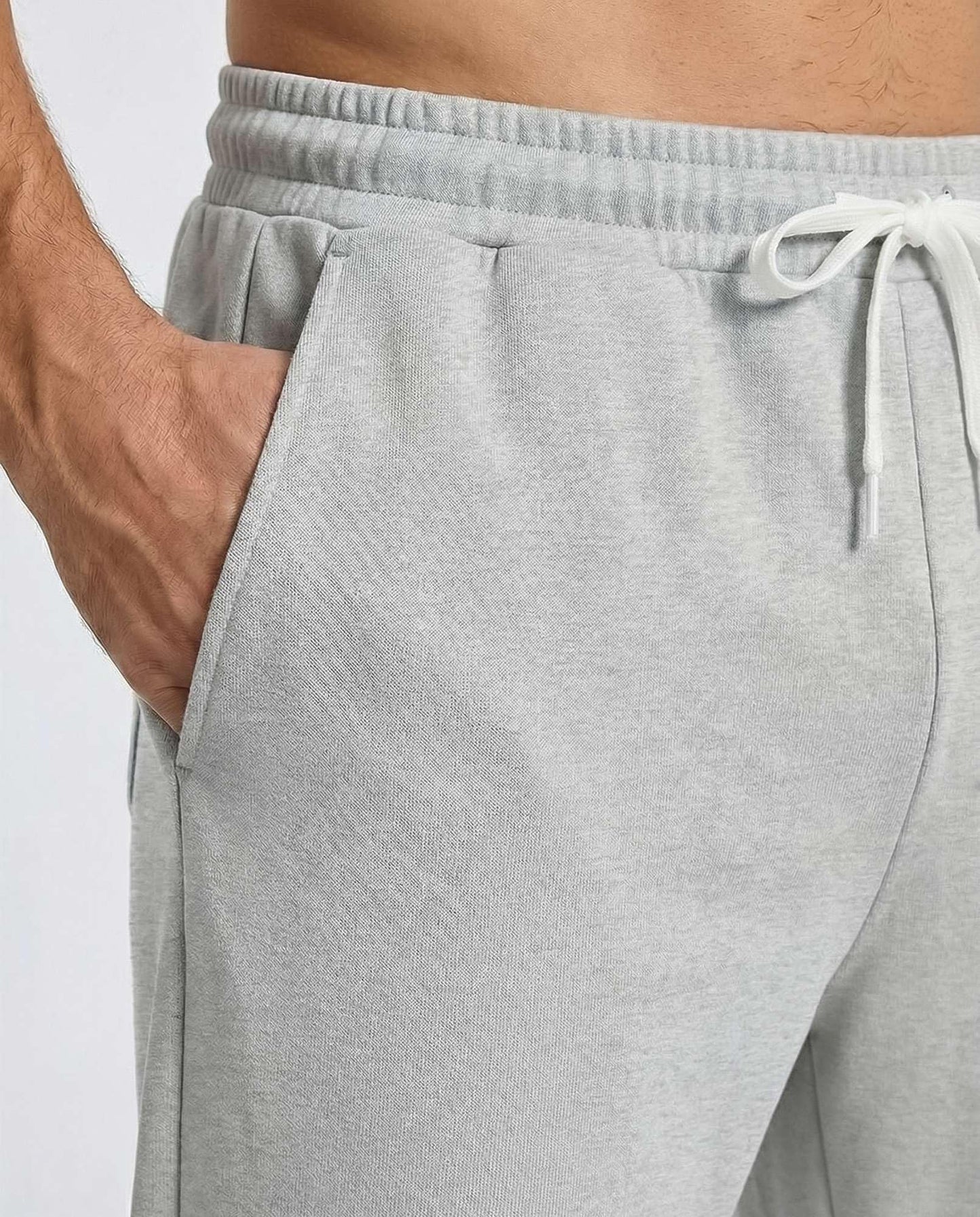 Real Essentials 3 Pack: Men's French Terry Open Bottom Sweatpants - Casual Lounge Comfort Gym with Pockets- Set 3,L
