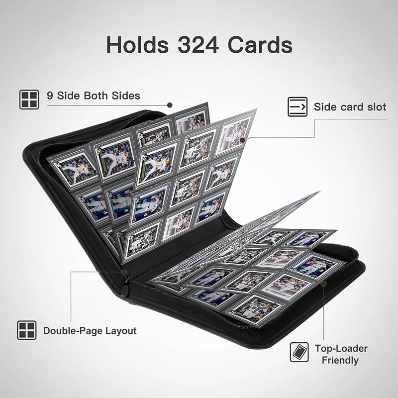 Toploader Binder 9 Pocket PU Card Album for 3" x 4" Cards - Red (324 Slots) Variation of THIS listing