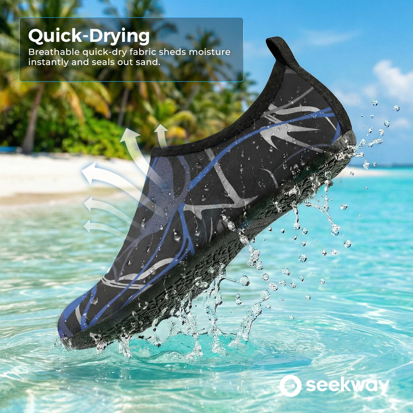 SEEKWAY Water Shoes Barefoot Aqua Socks Quick-Dry Non Slip Shoes for Beach Swim Pool River Boating Surf Women Men Bird SK002(U)