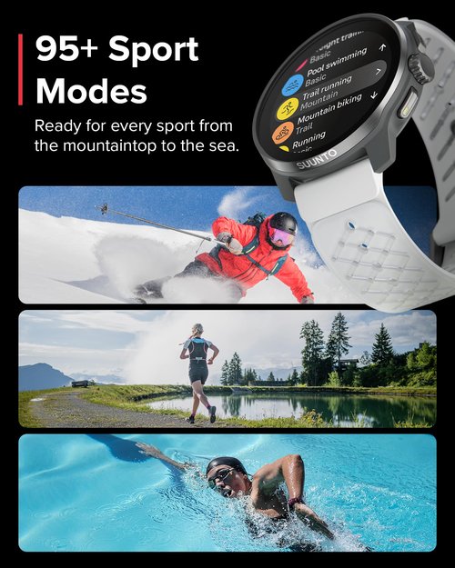 SUUNTO Race S GPS Sports Watch, 1.32" AMOLED Touchscreen w/Crown, 13 Days Battery Life, Training & Sleep Health Tracking, Dual-GNSS, 32GB Global Offline Maps, Lightweight for Running, Ti Canary