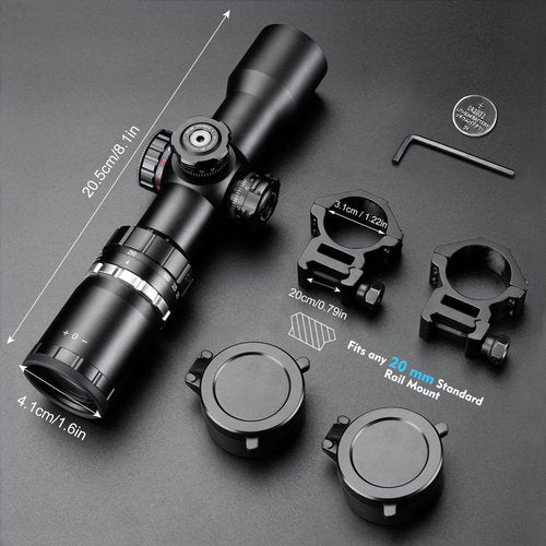 Crossbow Scope 1.5-5x32, with Locking Ring, 250-450 FPS Speed Adjustment, Speedlock Scope, 20-100 Yards, Etched Glass Reticle, Red Green Illuminated Optic Crossbow Scope for Hunting