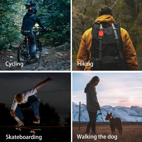 4 Pack Bike Tail Light Bicycle Rear Light USB-C Rechargeable LED Cycling Safety Flashlight with 4 Light Mode for Road Mountain Night Riding & Adults Men Women, Reflectors Accessories
