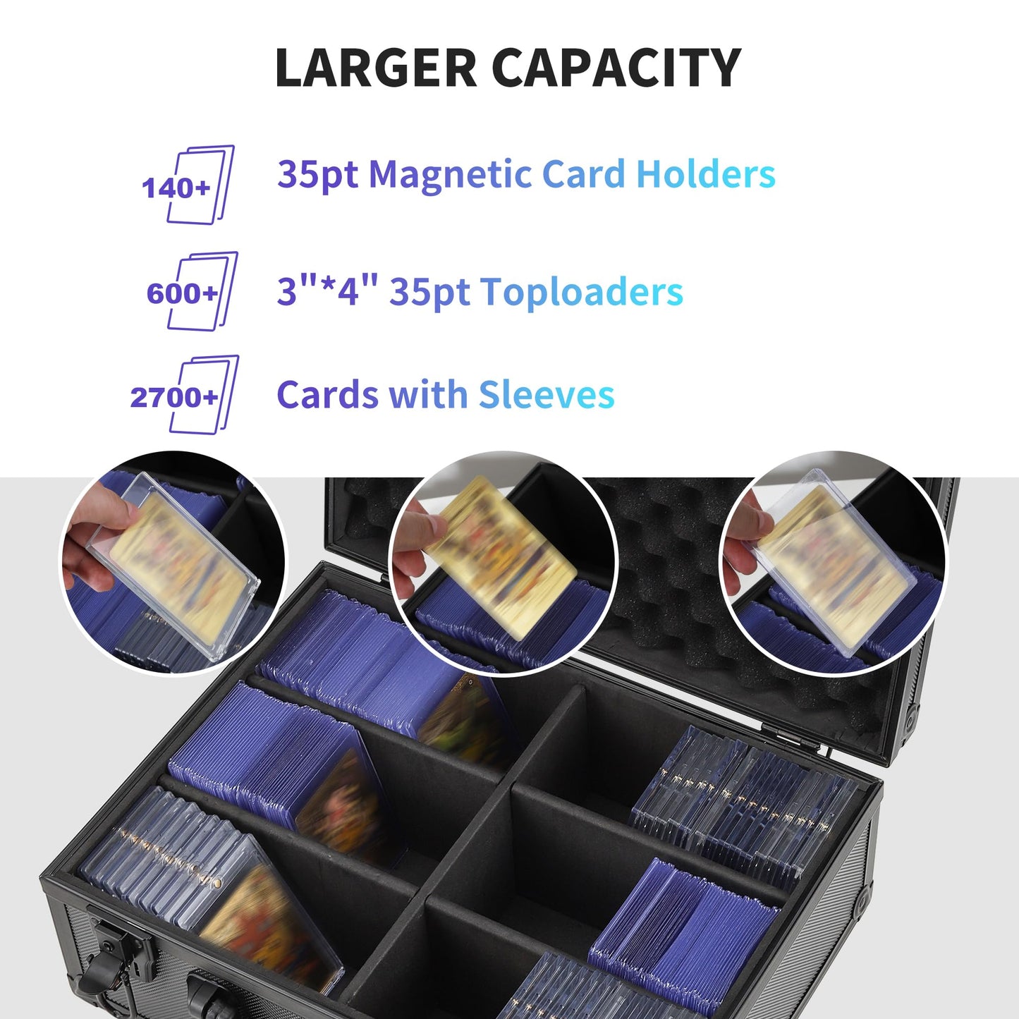 HZGXQN Toploader Storage Box for 3" x 4" 35pt Rigid Card, Top Loader Card Storage Hard Case, Sports Card Storage Boxes for Trading Cards, Top Loaders Holder (Holds 600+ Toploaders)